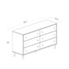 Farmhouse Rustic White Mid Century 6 Drawer Dresser - Image 4