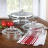 6-Piece Round Glass Casserole Cookware Bakeware Set with Lids - Image 2