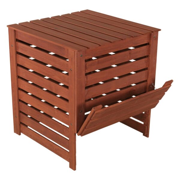 Solid Wood 90-Gallon Compost Bin with Removable Top and Hinged Side Panel - Image 2
