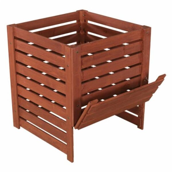 Solid Wood 90-Gallon Compost Bin with Removable Top and Hinged Side Panel - Image 3