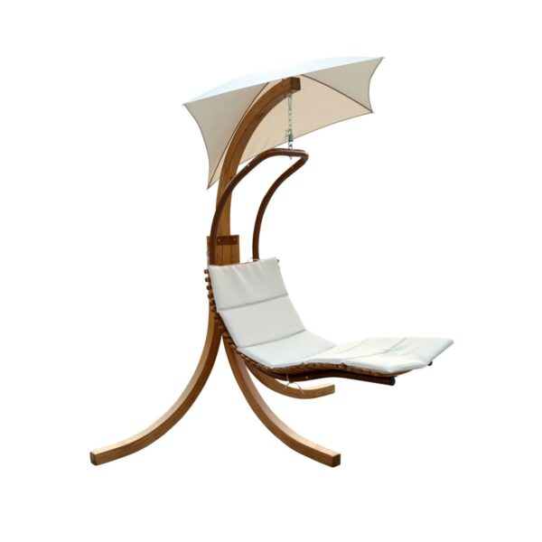 Modern Porch Swing Lounger Chair with Umbrella and Cushion - Image 2