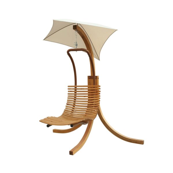 Modern Porch Swing Lounger Chair with Umbrella and Cushion - Image 4