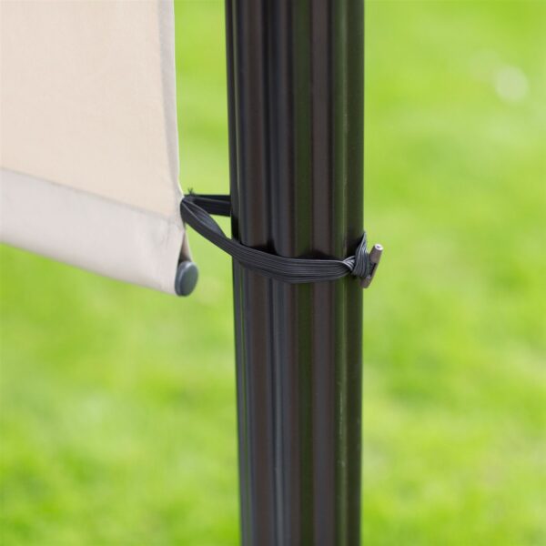 10-ft x 12-ft Dark Brown Metal Pergola Outdoor Gazebo with Ivory Shade Canopy - Image 4
