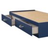 Twin Size Blue Platform Bed with 2 Storage Drawers Rope Handles - Image 2