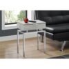 24in Modern End Table 1 Drawer Nightstand Grey with Chrome Metal Legs - Image 2