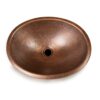 Hammered Copper Oval Bathroom Sink Vessel 17 x 13 inch - Image 2