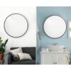 36 Inch Round Bathroom Vanity Wall Mirror Frame Matte Black - Image 2