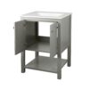 Grey 24 x 22 inch Bathroom Vanity Cabinet with White Ceramic Sink - Image 2