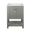 Grey 24 x 22 inch Bathroom Vanity Cabinet with White Ceramic Sink - Image 3