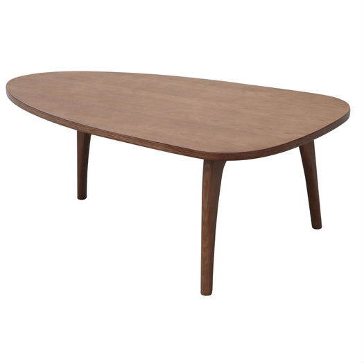 Mid-Century Modern Living Room Triangular Wood Coffee Table - Image 2