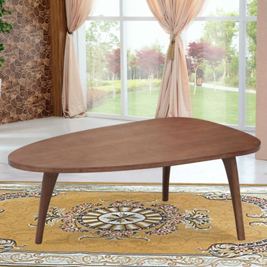 Mid-Century Modern Living Room Triangular Wood Coffee Table - Image 3