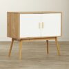Mid-Century Modern Console Table Storage Cabinet with Solid Wood Legs - Image 3