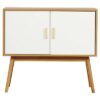Mid-Century Modern Console Table Storage Cabinet with Solid Wood Legs - Image 4