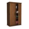 Cherry 2-Door Storage Cabinet Wardrobe Armoire Bedroom Living Room Home Office