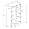 Cherry 2-Door Storage Cabinet Wardrobe Armoire Bedroom Living Room Home Office - Image 3