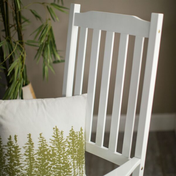 Set of 2 - Indoor/Outdoor Patio Porch White Slat Rocking Chairs - Image 4