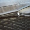 Dark Brown 2-Person Resin Wicker Porch Swing with Khaki Cushion - Image 3