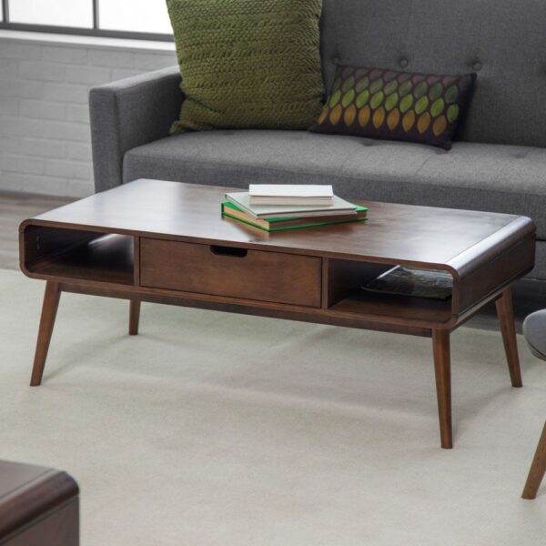 Mid-Century Modern Classic Coffee Table in Walnut Wood Finish - Image 2