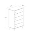 Farmhouse Rustic White Mid Century 5 Drawer Chest - Image 4