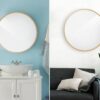 36 Inch Round Bathroom Vanity Wall Mirror Frame Matte Gold - Image 3