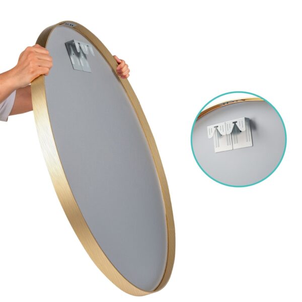 36 Inch Round Bathroom Vanity Wall Mirror Frame Matte Gold - Image 5