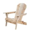 Folding Adirondack Chair for Patio Garden in Natural Wood Finish - Image 2
