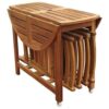 Kiln Dried Hardwood 39-inch Folding Patio Dining Table with Wheels - Image 3