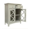 Modern 32-inch Bathroom Floor Cabinet with Glass Doors in Gray Wood Finish - Image 2