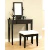 Contemporary Espresso Vanity Set with Beveled Mirror