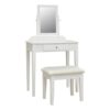 Contemporary White Vanity Set with Beveled Mirror - Image 2