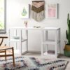Modern Home Office Computer Desk in White Wood Finish - Image 3