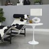 Mid Century Modern Classic 20-inch Round Side Dining Table in White - Image 2