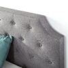 King size Upholstered Platform Bed with Grey Fabric Tufted Linen Headboard - Image 4