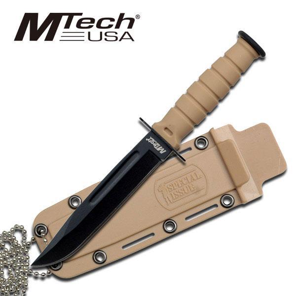 MTech USA Blood Groove Blade with Sheath and Neck Chain