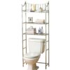 Bathroom Space Saving Over the Toilet Linen Tower Shelving Unit in Nickel Finish - Image 3