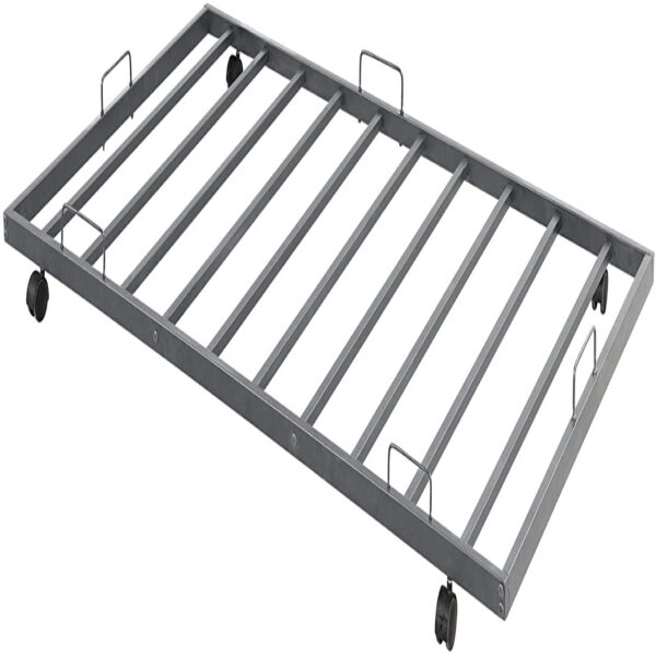 Twin size Silver Metal Bunk Bed with Roll-Out Trundle Bed Frame - Image 5