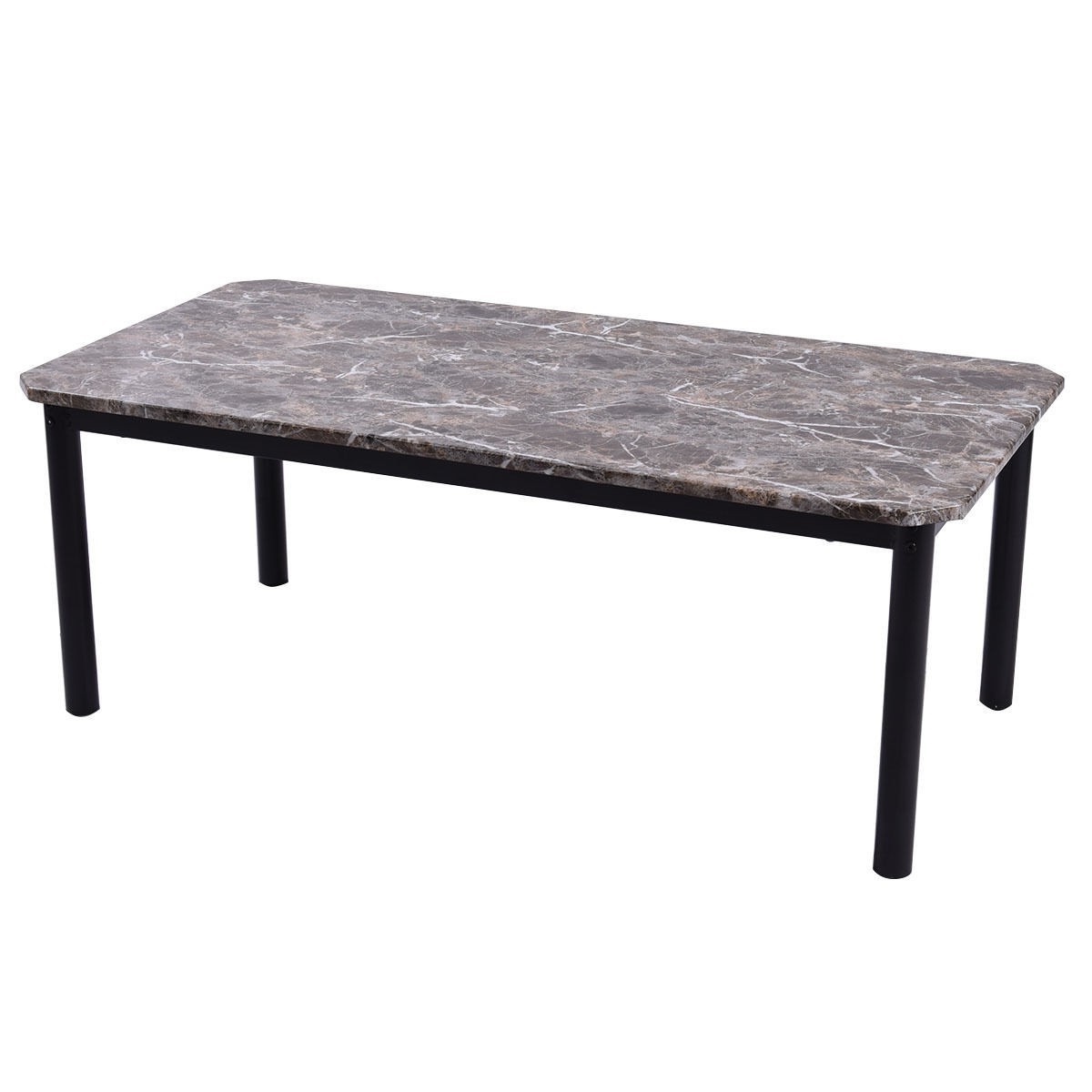3-Piece Coffee Table and End Table Set with Faux Marble Top - Image 4