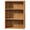 Modern 3-Shelf Bookcase with 2 Adjustable Shelves in Oak Wood Finish - Image 2