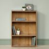 Modern 3-Shelf Bookcase with 2 Adjustable Shelves in Oak Wood Finish - Image 3