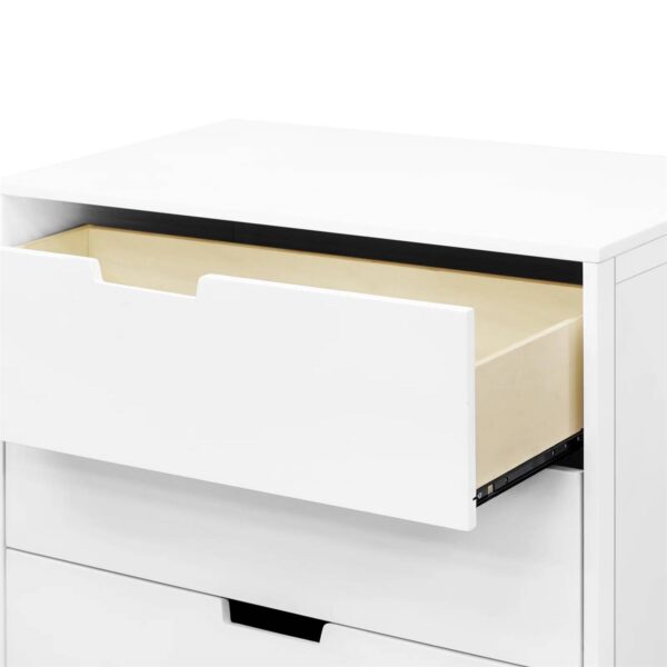 Modern Mid-Century Style 3-Drawer Dresser Chest in White Walnut Wood Finish - Image 4