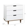 Modern Mid-Century Style 3-Drawer Dresser Chest in White Walnut Wood Finish - Image 5