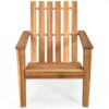 Indoor/Outdoor Acacia Wood Adirondack Lounge Armchair - Natural - Image 2