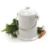 White Ceramic Compost Keeper/Bin with Odor Preventing Charcoal Filter - Image 2