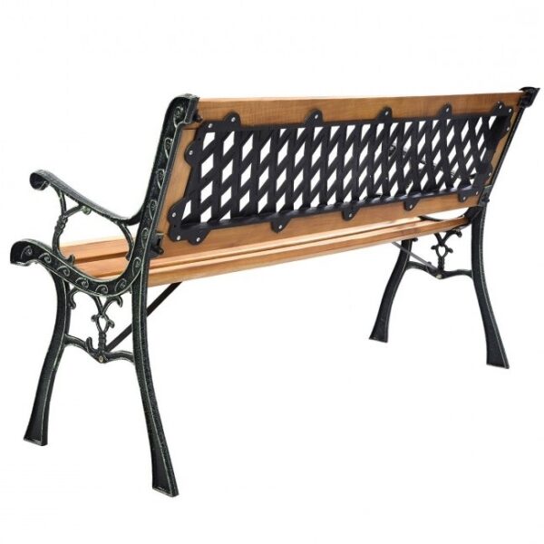 FarmHome Outdoor Patio Park Cast Iron Garden Porch Chair Bench - Image 3