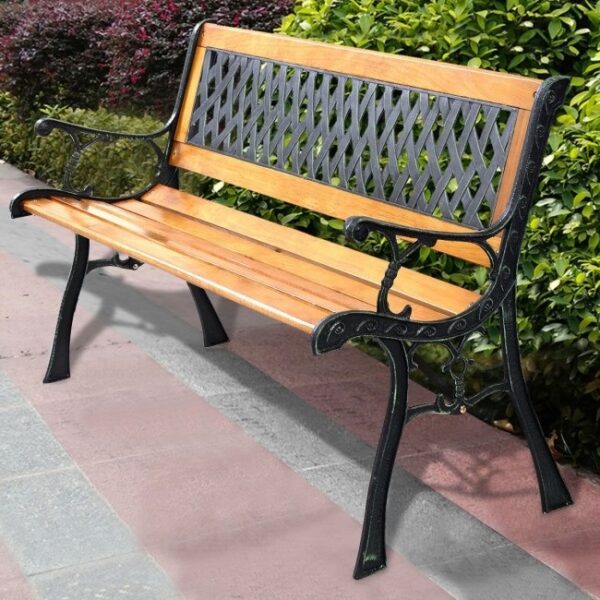FarmHome Outdoor Patio Park Cast Iron Garden Porch Chair Bench - Image 4