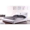 King size Modern White Faux Leather Platform Bed with Headboard