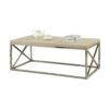 Modern Rectangular Coffee Table with Natural Wood Top and Metal Legs - Image 2