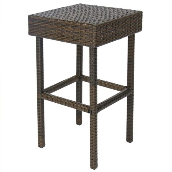 Outdoor 3-Piece PE Wicker Bar Set with Table and Stools - Image 3