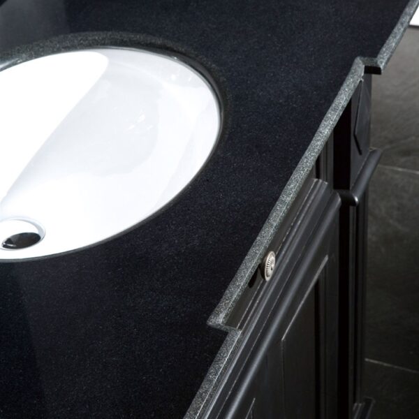 Single Sink Bathroom Vanity with Cabinet & Black Granite Countertop / Backsplash - Image 3