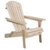 Unfinished Wood Folding Adirondack Chair Outdoor Garden Patio - Image 2